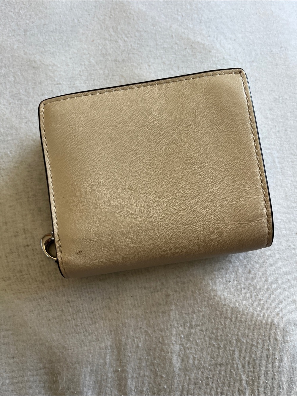 Coach Floral Appliqué Leather Wallet - Cream with Gold Accents - Picture 6 of 9